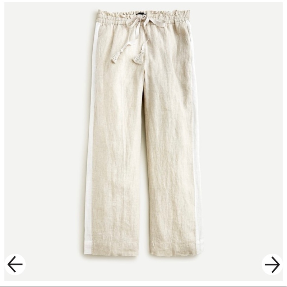 Jcrew linen pants with stripe S